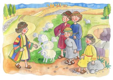 Cartoon bible, Josip and lames  clipart