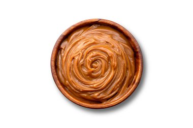 Tahta kasede kremalı Dulce de leche. Tipik Brezilya tatlısı..