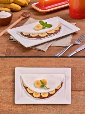 Pic collage of Tapiocas on wooden background. Two for 1.