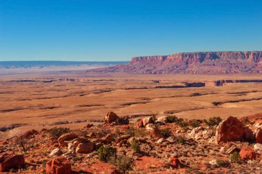 Rugged arid dry desert of Vermilion Cliffs National monument along Route 89A in Arizona, Southwest USA