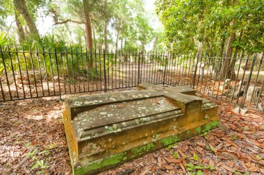 İç Savaş 'tan kalma Tombstone Savannah, Georgia, ABD yakınlarındaki Güney çiftliğinde.
