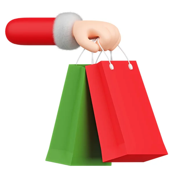 Santa Claus Hand Holding Shopping Bag Illustration — Stock Photo, Image