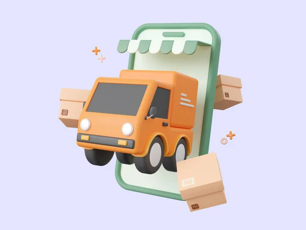 Cartoon Design Illustration Delivery Service Delivery Airplane Truck Scooter Pins — Stock Photo, Image