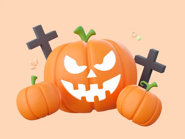 Calabaza Jack Linterna Halloween Tema Elementos Ilustración —  Fotos de Stock