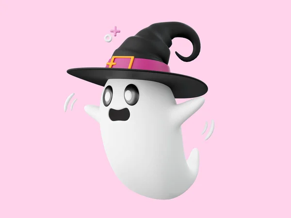 Fantasma Lindo Halloween Tema Elementos Ilustración —  Fotos de Stock