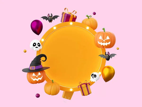 Banner Halloween Tema Elementos Ilustración —  Fotos de Stock