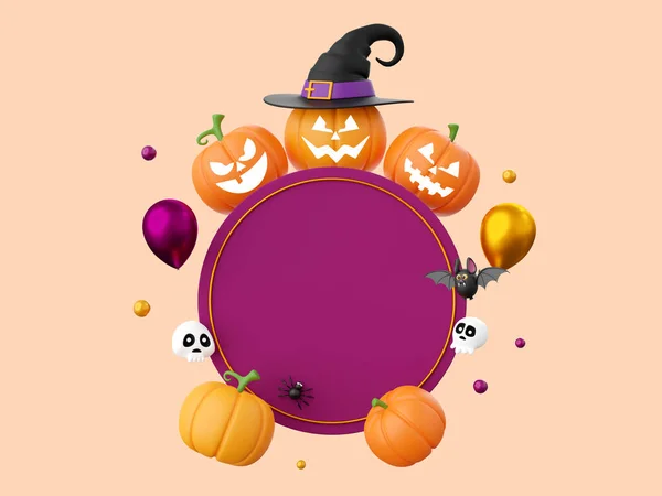 Banner Halloween Téma Prvky Ilustrace — Stock fotografie