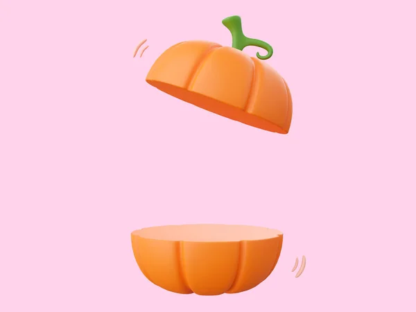 Carino Podio Zucca Halloween Elementi Tema Illustrazione — Foto Stock