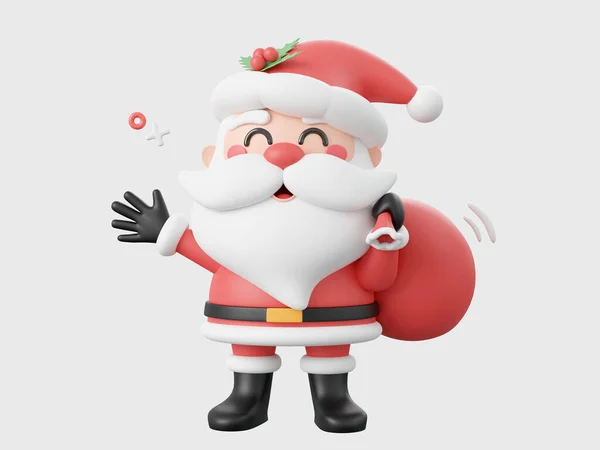 Natal Bonito Papai Noel Elementos Tema Natal Ilustração — Fotografia de Stock