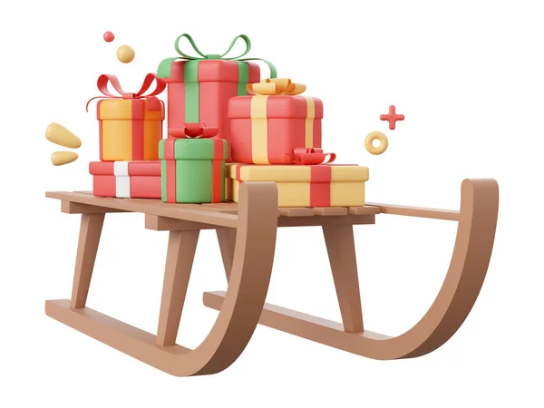 Christmas Gift Sleigh Christmas Theme Elements Illustration — Stock Photo, Image