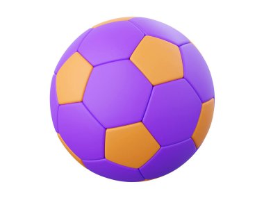 Futbol ya da futbol topu, okul malzemelerinin 3 boyutlu illüstrasyon unsurları