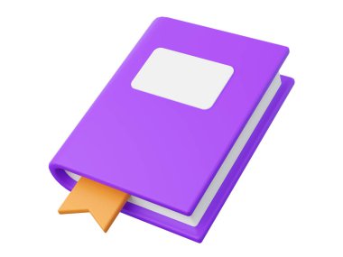 Kitap, okul malzemelerinin 3 boyutlu illüstrasyon öğeleri