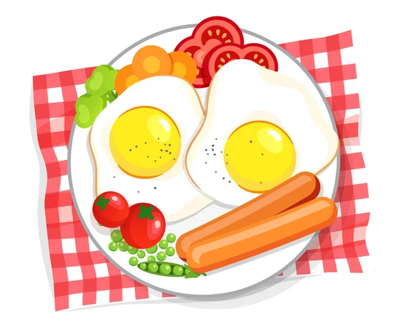 Ontbijt Concept Vector Illustratie Grafisch Ontwerp — Stockvector