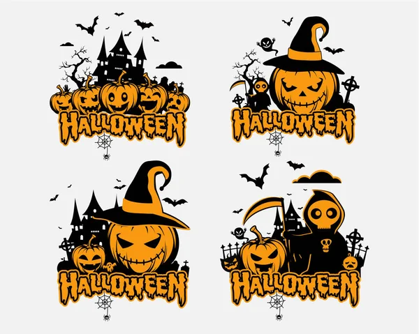 Halloween Vektor Oder Logo Poster Vektorgrafik — Stockvektor