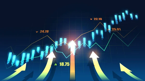 Tőzsdei Vagy Forex Kereskedési Grafikon Grafikus Koncepció — Stock Vector
