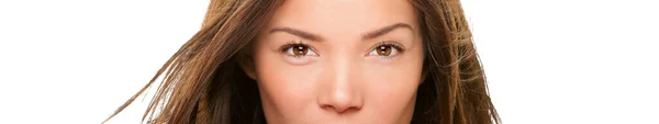 Asiático Olhos Beleza Mulher Rosto Retrato Olho Penetrante Modelo Étnico — Fotografia de Stock