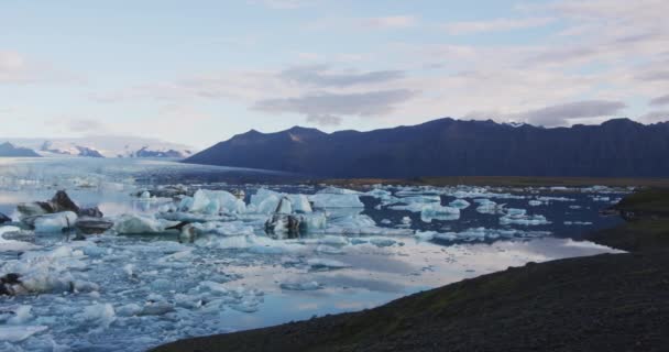 Jokulsarlon Ledovcové Laguny Jihovýchodě Islandu Vatnajokull Národního Parku Malé Ledovce — Stock video