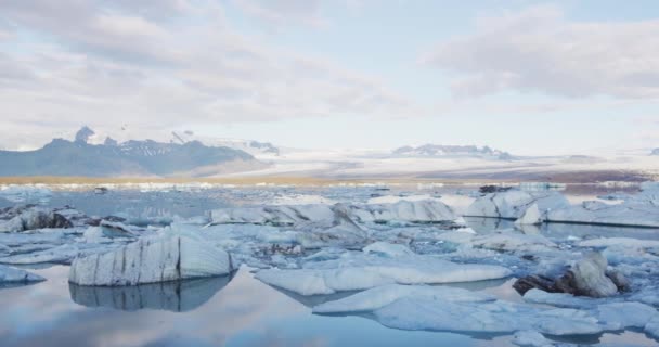 Islanda Paesaggio Naturale Del Lago Ghiacciaio Della Laguna Glaciale Jokulsarlon — Video Stock