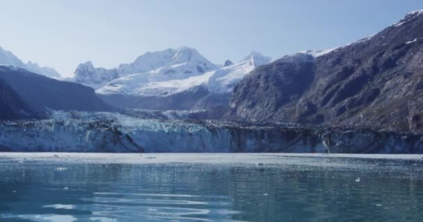 Johns Hopkins Glacier Och Mount Fairweather Range Bergen Fantastiska Glacier — Stockvideo