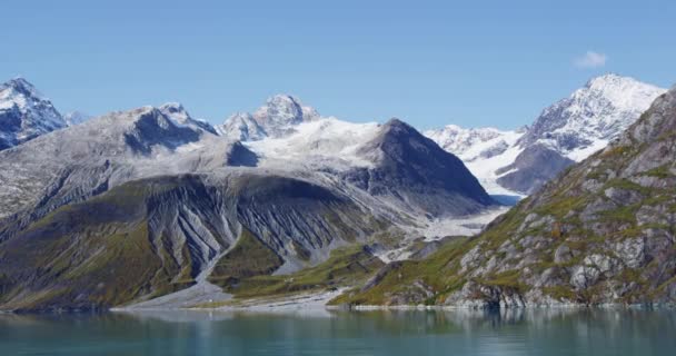 Glacier Bay National Park Alaska Usa Amazing Glacial Landscape Showing — Stok video