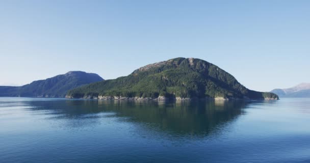 Alaska Nature Landscape Famous Tourist Destination Passage Seen Cruise Ship — Stok video