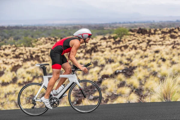 Cycling Sport Athlete Man Biking Triathlon Bike Fit Male Cyclist — Fotografia de Stock