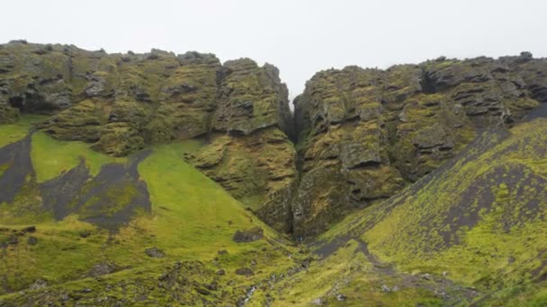 Iceland Raudfeldsgja Canyon Gorge Rift Nature Landscape Snaefellsnes Peninsula West — Αρχείο Βίντεο
