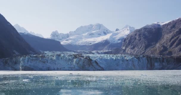 Glacier Bay Johns Hopkins Glacier Δει Από Κρουαζιερόπλοιο Αλάσκα Κρουαζιερόπλοιο — Αρχείο Βίντεο