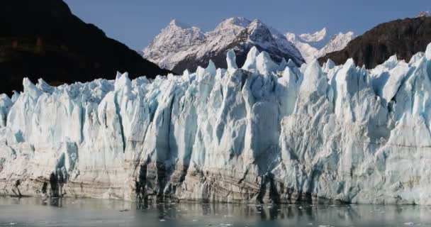 Glacier Bay Αλάσκα Θέα Margerie Glacier Από Κρουαζιερόπλοιο Ταξίδια Διακοπών — Αρχείο Βίντεο