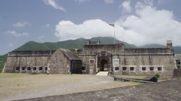 Kitts Brimstone Hill Fortress National Park São Cristóvão Nevis Destino — Vídeo de Stock