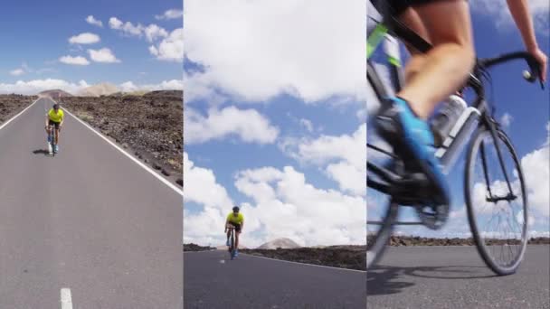 Vídeos Verticais Ciclista Estrada Esportes Ciclista Ciclista Ciclismo Livre Triatleta — Vídeo de Stock