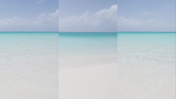Вертикальные Видео Пляжного Отдыха Парадизе Морского Назначения Перфектный Белый Песчаный — стоковое видео