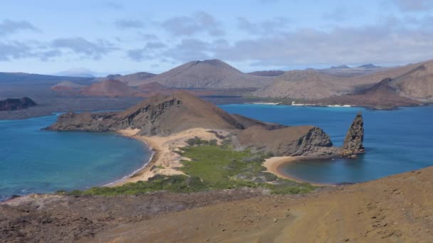 Isla Bartolomé Galápagos Islas Galápagos Paisaje Icónico Viajes Por Naturaleza — Vídeo de stock