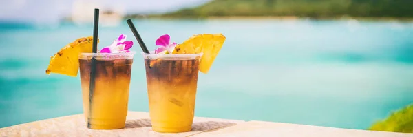 Hawaii Mai Tai Drinks Waikiki Beach Bar Travel Vacation Honolulu —  Fotos de Stock