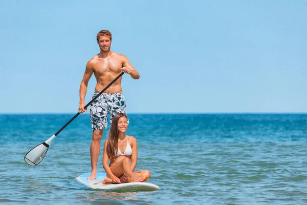 Opblaasbare Stand Paddle Board Watersport Activiteit Voor Koppels Paar Toeristen — Stockfoto