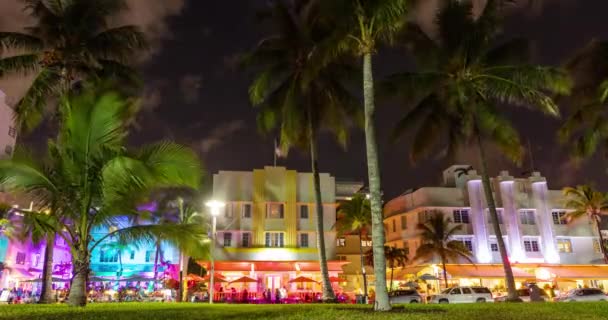 Vídeo Loop Seamless Miami Beach Flórida Eua Ocean Drive Famosa — Vídeo de Stock