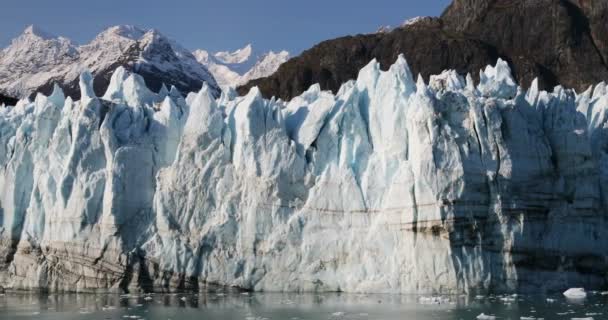 Glacier Bay Alaska Uitzicht Margerie Glacier Van Cruiseschip Vakantie Reizen — Stockvideo