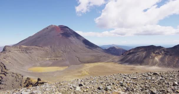 Paisaje Nueva Zelanda Naturaleza Del Volcán Monte Ngauruhoe Parque Nacional — Vídeos de Stock