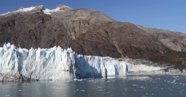 Glacier Bay Alaska Utsikt Över Margerie Glacier Från Kryssningsfartyg Semester — Stockvideo