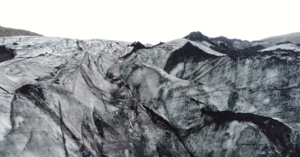 Ghiacciaio Islanda Paesaggio Del Ghiacciaio Solheimajokull Bella Natura Aerea Drone — Video Stock