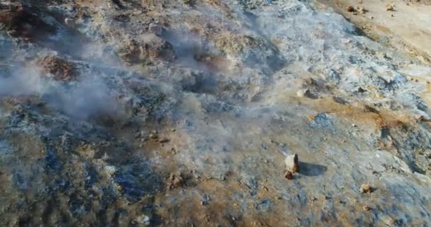 Islanda Paesaggio Naturale Drone Video Campi Geotermici Che Mostrano Attività — Video Stock