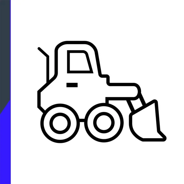 Tractor Ícone Web Ícone Isolado Fundo Branco Construção Reparação Ferramentas — Vetor de Stock