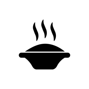 Hot dish vector icon on white isolated background