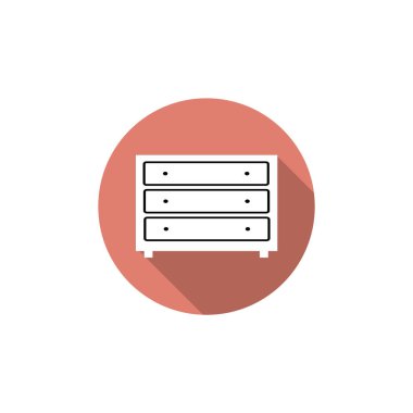 Console, flat icons in circles with long shadows vector illustration