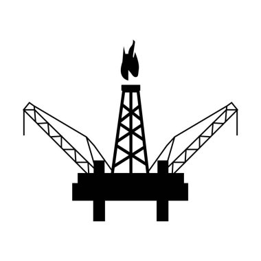 oil platform isolated icon on white background, oil industry