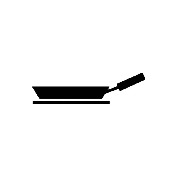 Ікона Вектор Тонка Каструля Приготування Їжі Чорний Колір Ізольовані Білому — стоковий вектор