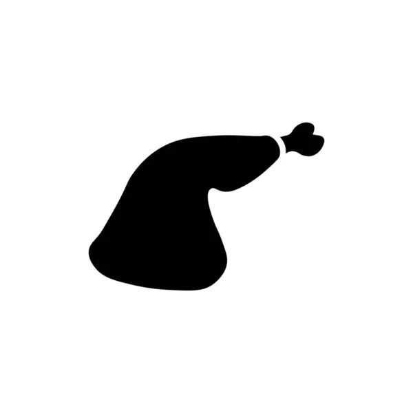 Icon Διάνυσμα Μπούτι Κοτόπουλου Για Εστιατόριο Μενού Μαύρο Χρώμα Λευκό — Διανυσματικό Αρχείο