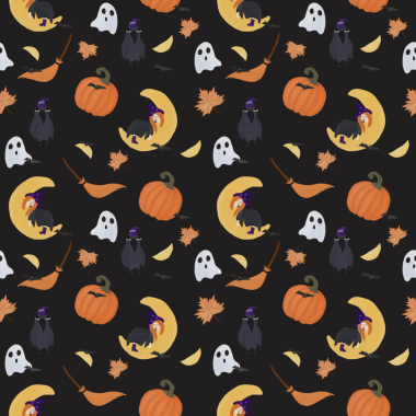 Kusursuz Cadılar Bayramı Şablonu Cadıları, Balkabakları,