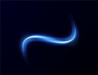 Açık mavi Twirl. Mavi Twirl 'ün kıvrımlı ışık efekti. Vektör illüstrasyonu