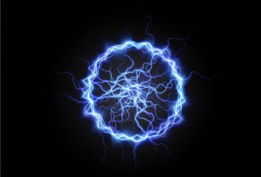 Güçlü yıldırım mavisi png. Bir halkadaki güçlü bir neon enerjisi. Tasarımınız, reklamınız, kartpostallarınız, davetiyeleriniz, ekran koruyucularınız, web siteleriniz, oyunlarınız için. Vektör illüstrasyonu